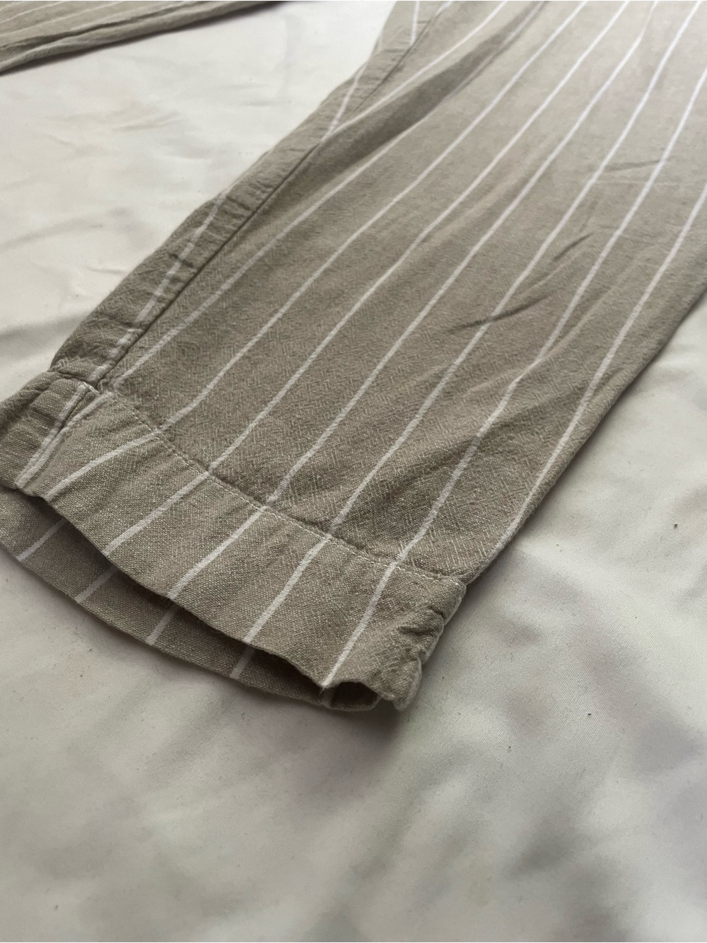 Beachlunchlounge Linen Blend Pinstripe Drawstring Pants XL Coastal Boho Casual - Picture 11 of 11